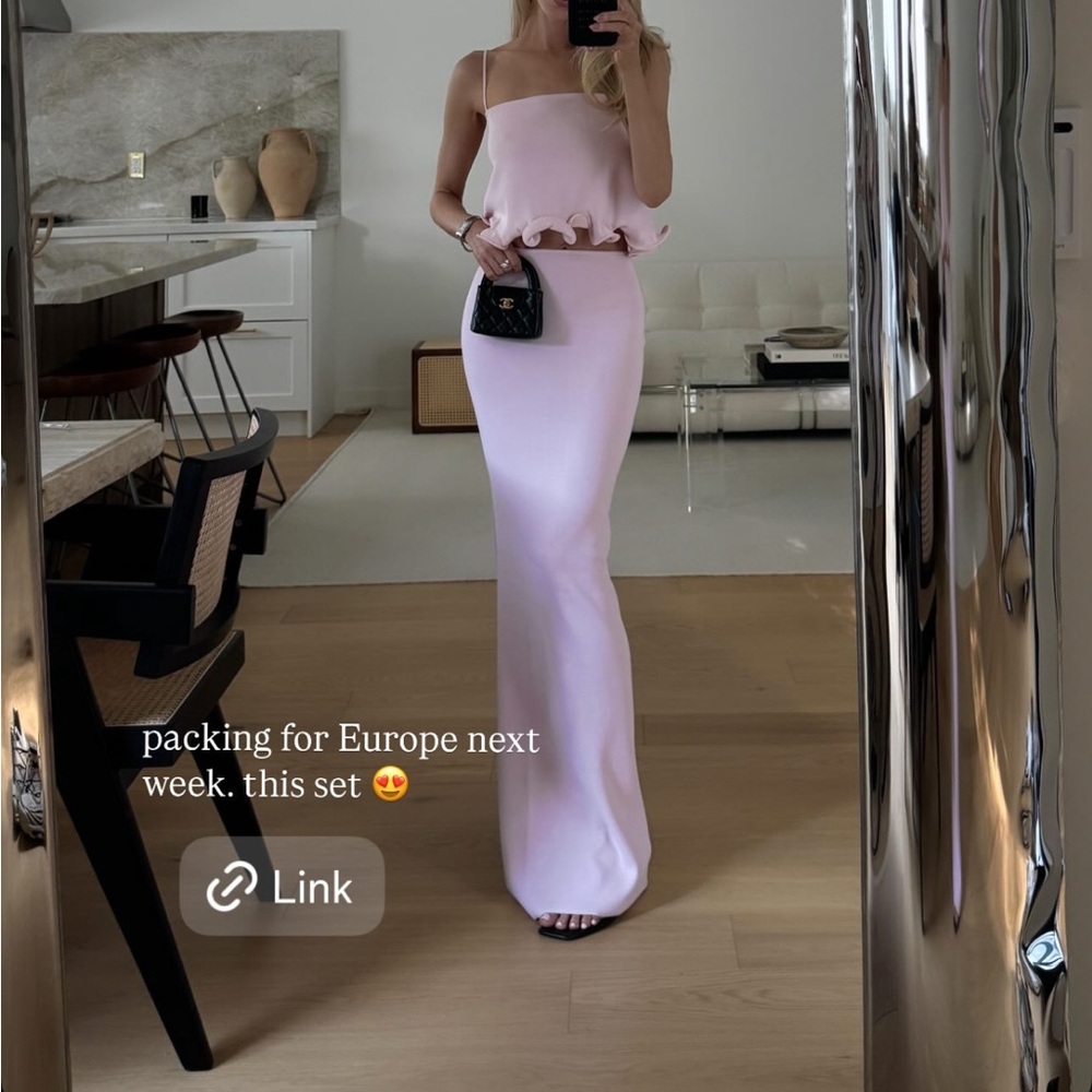 Same Pink Ruffle skirt set